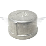 3" BSPP ROUND CAP 150LB 316