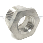 1/2" BSPT x 1/4" BSPP HEX REDUCING BUSH 150LB 316