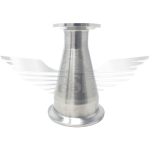 4" X 2.5" FERRULE ENDED CONCENTRIC CONE POLISHED 316