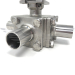 2.5Inch OD 3 WAY L PORT SANITARY BALL VALVE 316 - DIRECT MOUNT