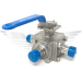 3/4Inch OD 3 WAY T PORT SANITARY BALL VALVE 316 - DIRECT MOUNT 3/4Inch OD 3 WAY T PORT SANITARY BALL VALVE 316 - DIRECT MOUNT
